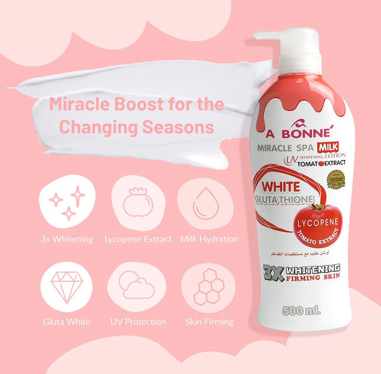 A BONNE Miracle Spa Milk UV Whitening Lotion 500ml