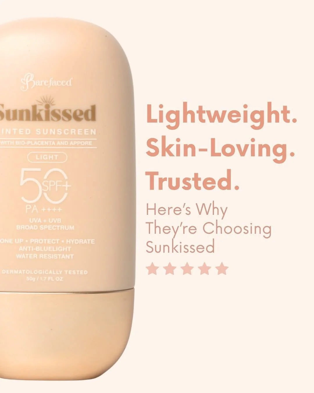 Barefaced Sunkissed Light Tinted Sunscreen SPF 50 PA+++