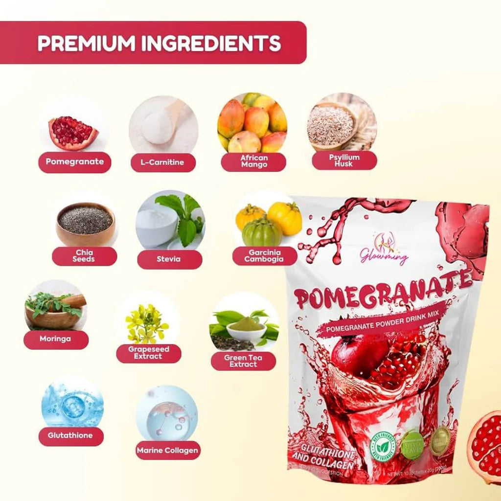Glowming Pomegranate Drink Powder 10 Servings