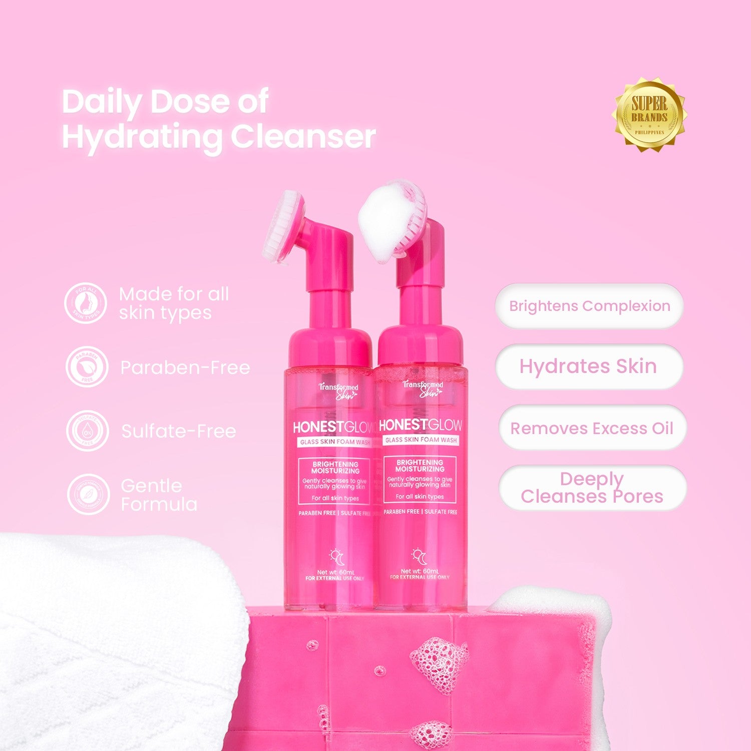Honest Glow - Glass Skin Foam Wash 60ml
